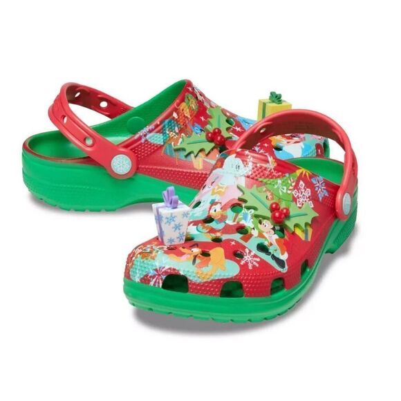 CROCS holidays Xmas Christmas Mickey and friends clogs mules sandals shoes new - Picture 6 of 6